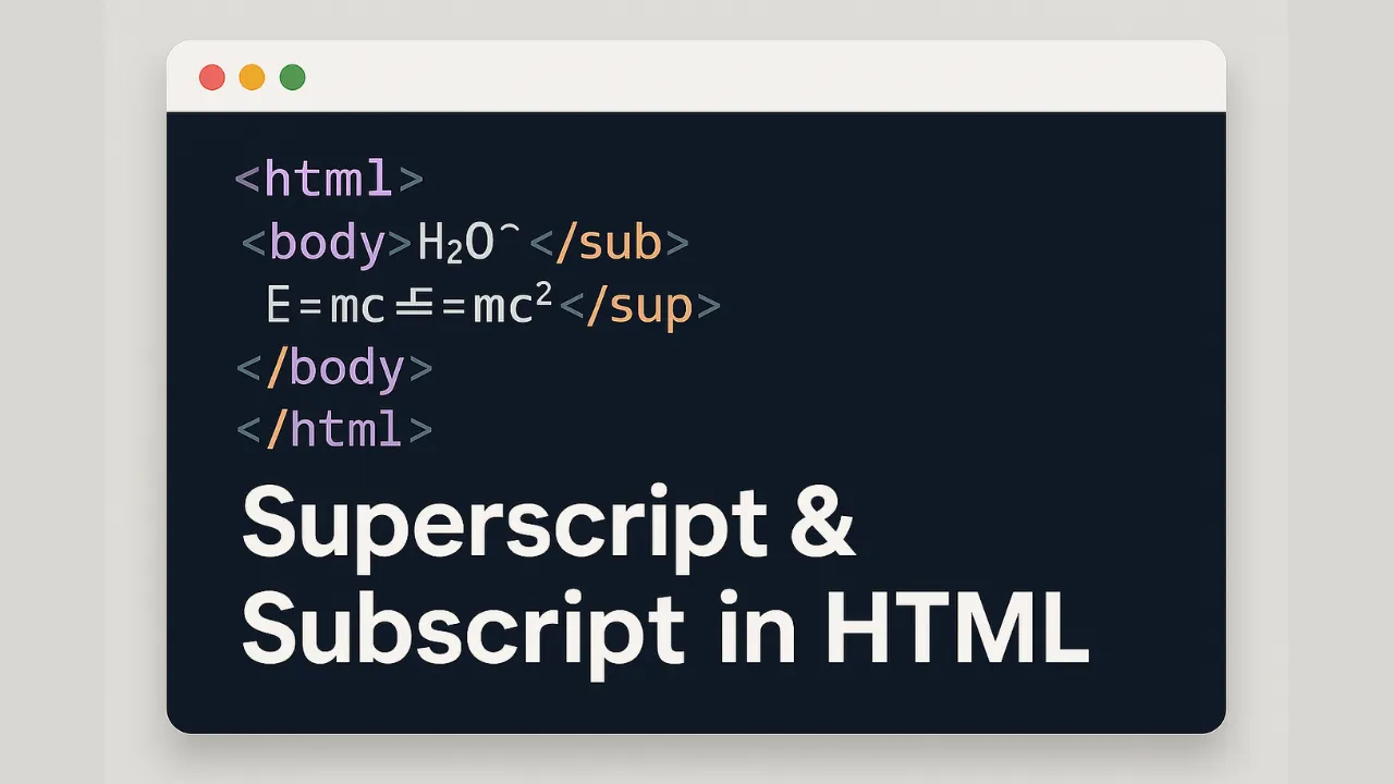 HTML Superscript ( ) & Subscript ( ) Explained